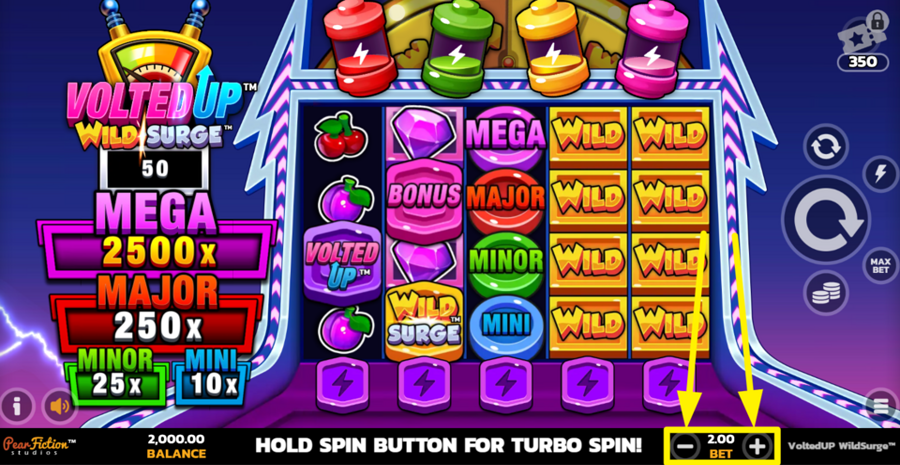 Volted Up Wild Surge Adjust Bet