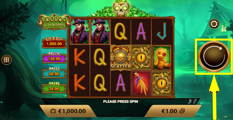 Voodoo Charms Spin Button