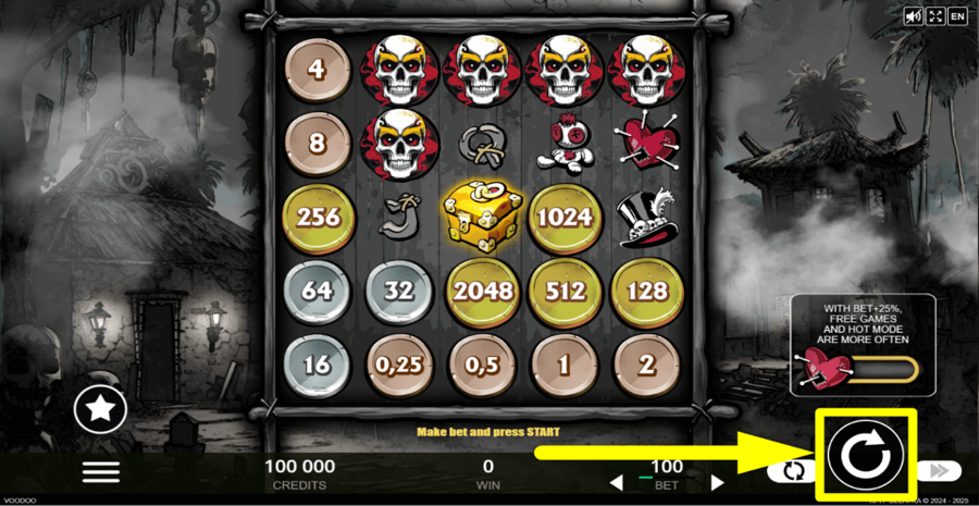 Voodoo Coins Spin Button