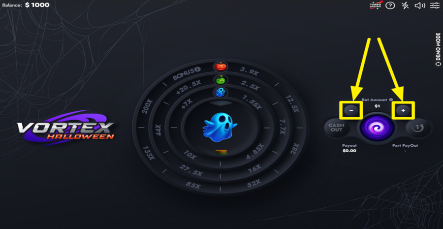 Vortex Halloween Adjust Bet