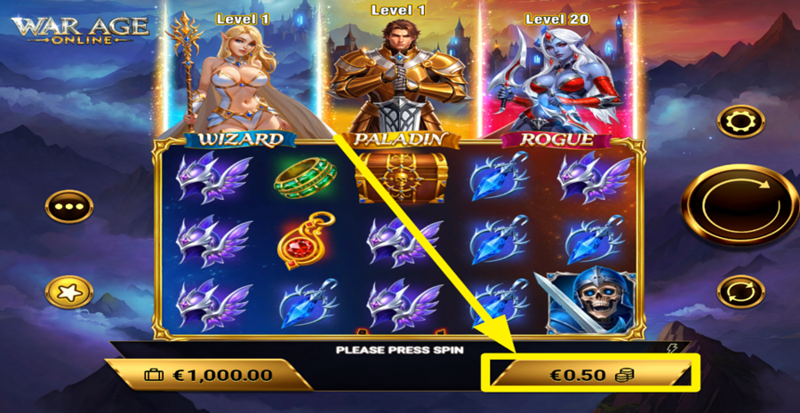Warage Online Adjust Bet
