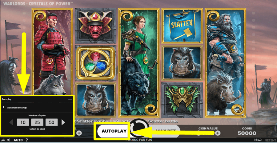 Warlords Crystals Of Power Autoplay Feature
