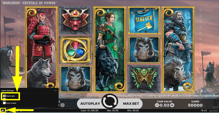 Warlords Crystals Of Power Quick Spin Feature