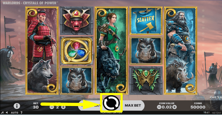 Warlords Crystals Of Power Spin Button