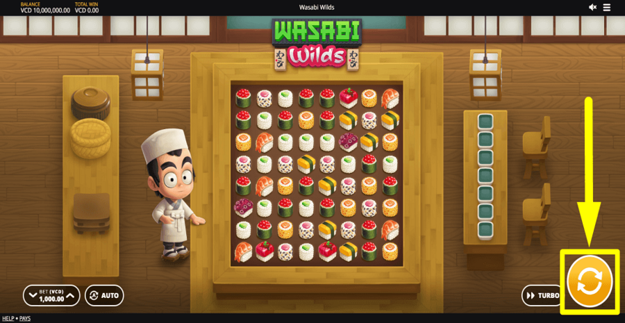 Wasabi Wilds Spin Button