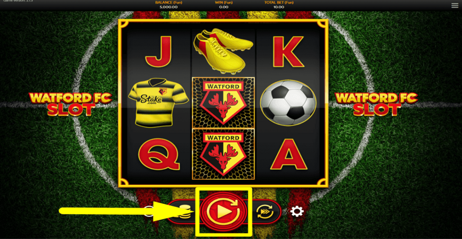 Watford Fc Slot Spin Button