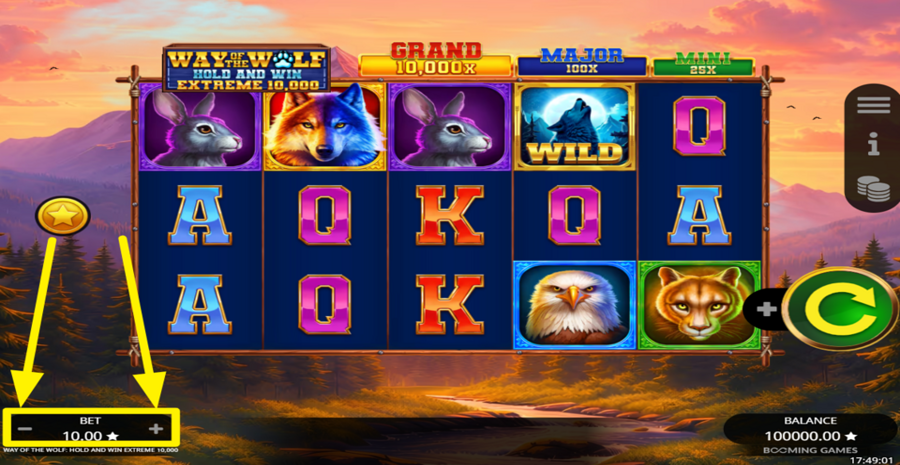 Way Of The Wolf Hold And Win Extreme 10000 Adjust Bet