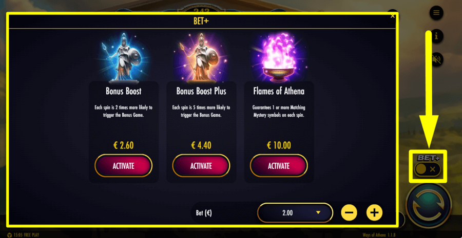 Ways Of Athena Bet Plus Feature