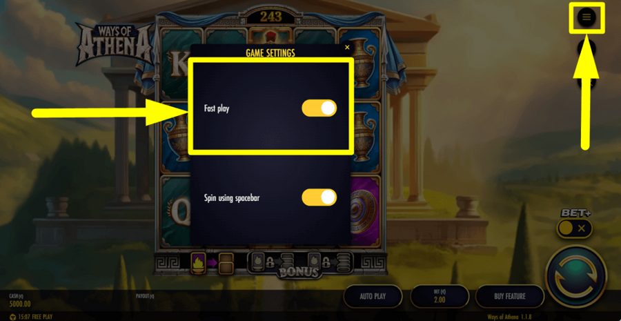 Ways Of Athena Fast Play Feature