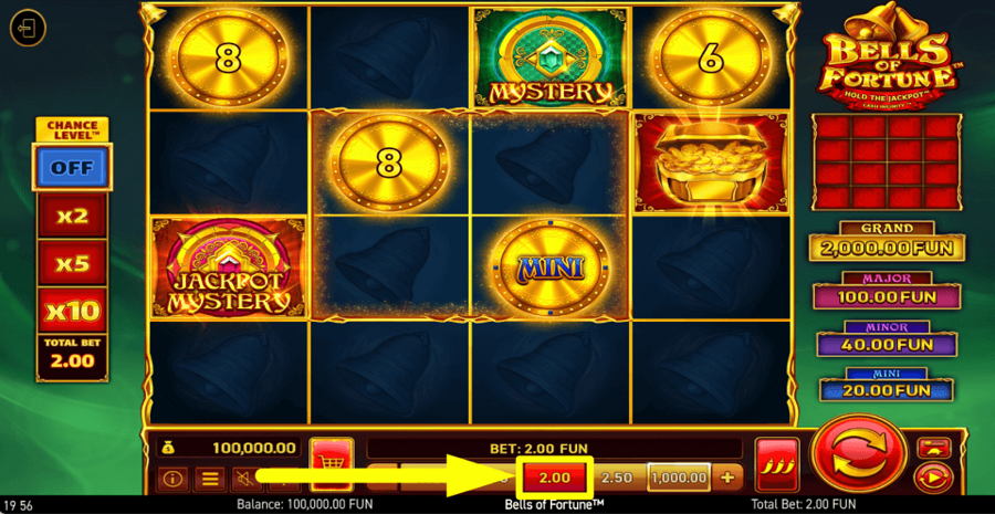 Wazdan Bells Of Fortune Bet Value