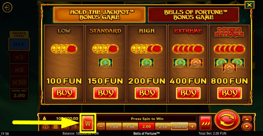 Wazdan Bells Of Fortune Buy Feature