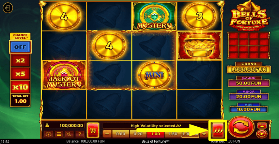 Wazdan Bells Of Fortune Volatility Feature