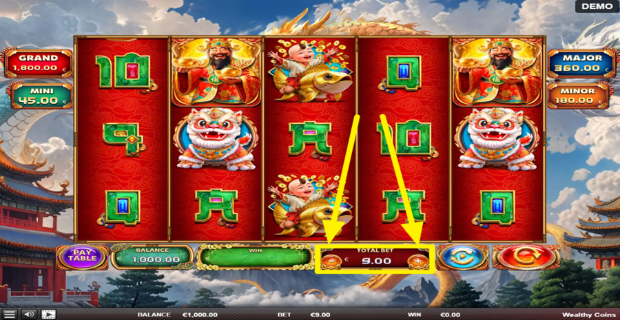Wealthy Coins Adjust Bet