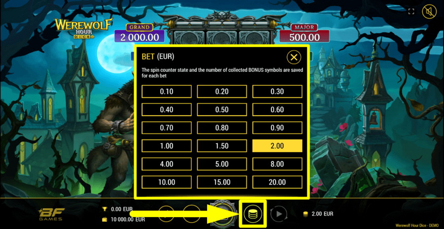 Werewolf Hour Dice Bet Value