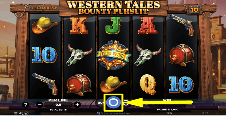 Western Tales Bounty Pursuit Spin Button