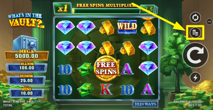 Whats In The Vault Adjust Bet