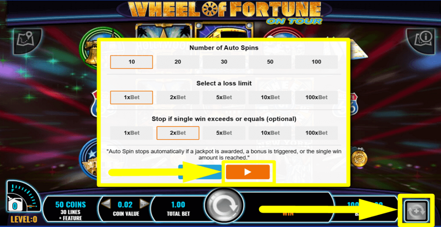 Wheel Of Fortune On Tour Autoplay Feature