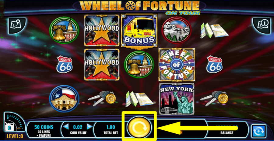 Wheel Of Fortune On Tour Spin Button