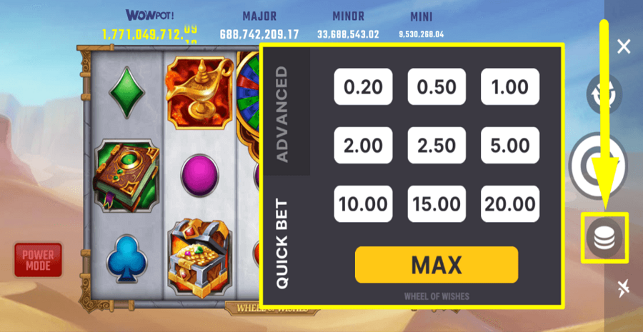 Wheel Of Wishes Bet Value