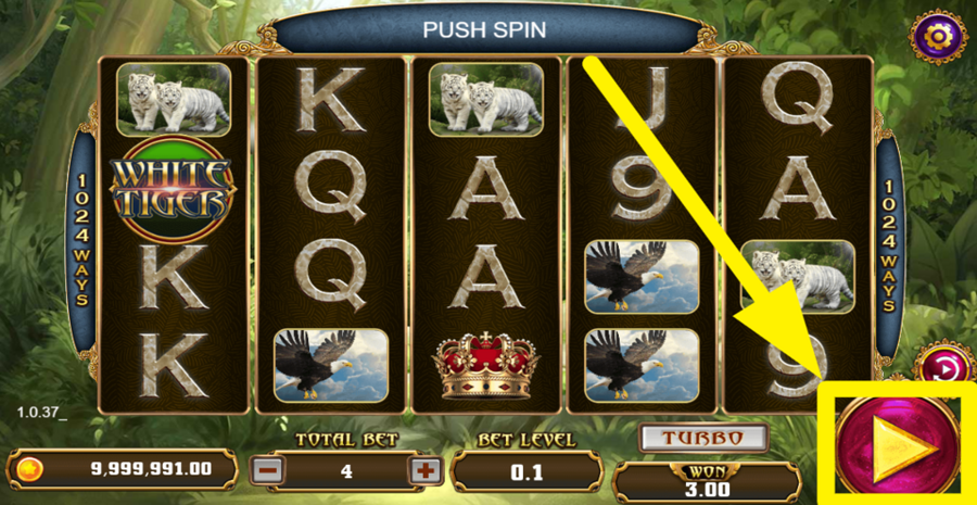 White Tiger Spin Button