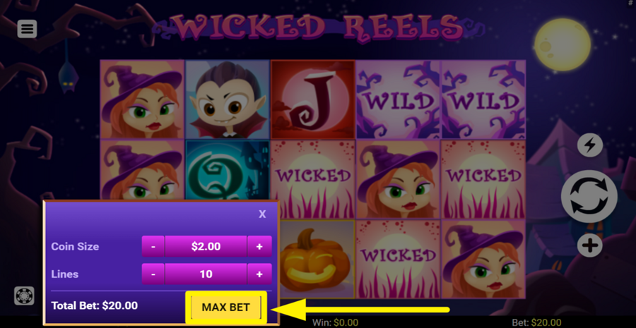 Wicked Reels Max Bet