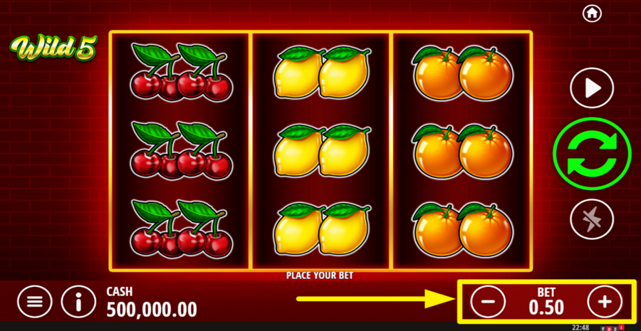 Wild 5 Adjust Bet