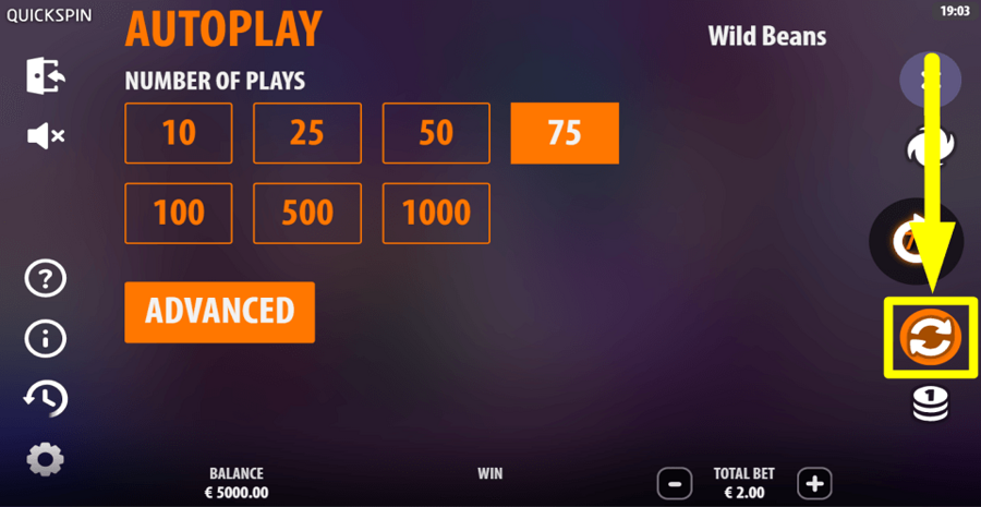 Wild Beans Autoplay Feature