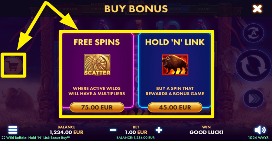 Wild Buffalo Hold N Link Bonus Buy Buy Bonus