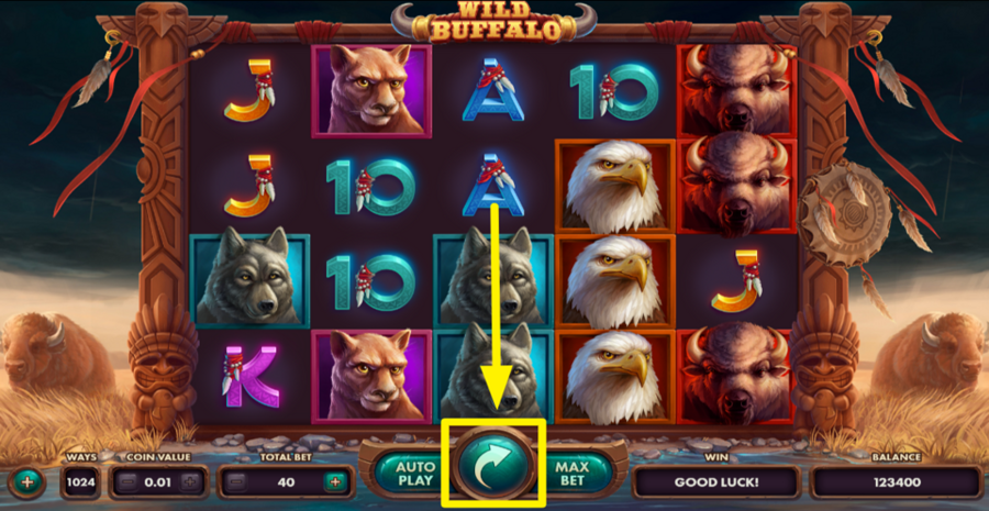 Wild Buffalo Spin Button