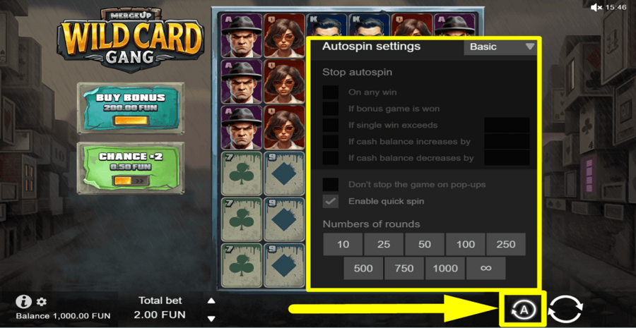 Wild Card Gang Autoplay Feature