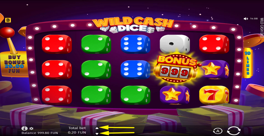 Wild Cash Dice Adjust Bet
