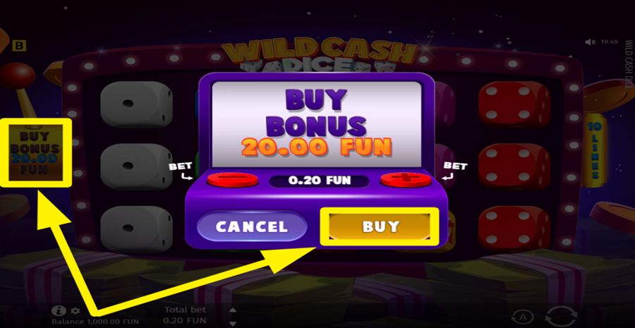 Wild Cash Dice Buy Bonus