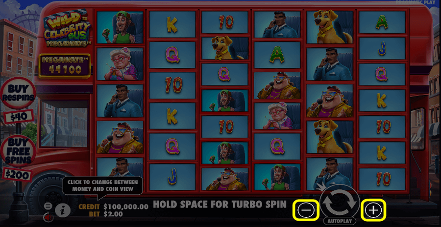Wild Celebrity Bus Megaways Bet Select