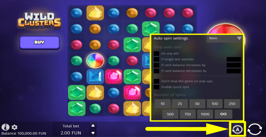 Wild Cluster Autoplay Feature