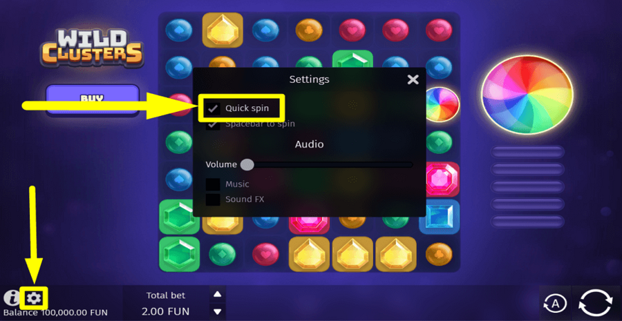 Wild Cluster Quick Spin Feature