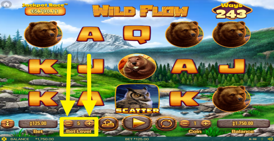 Wild Flow Adjust Bet Level