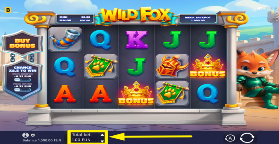 Wild Fox Adjust Bet