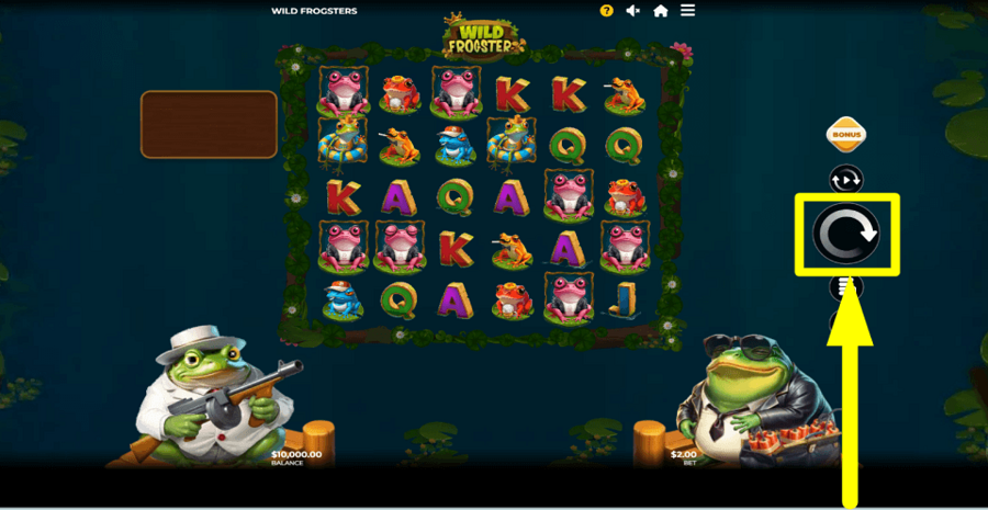 Wild Frogsters Spin Button