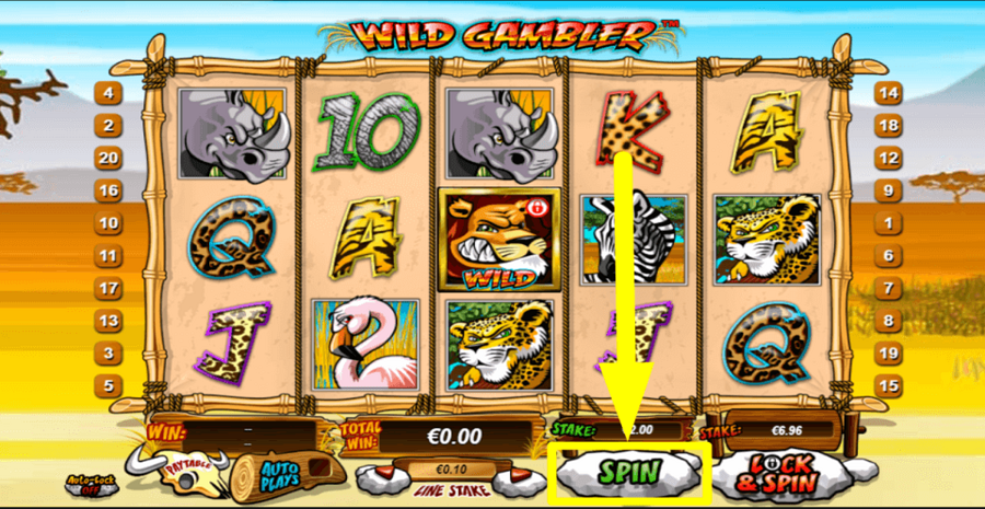 Wild Gambler Spin Button