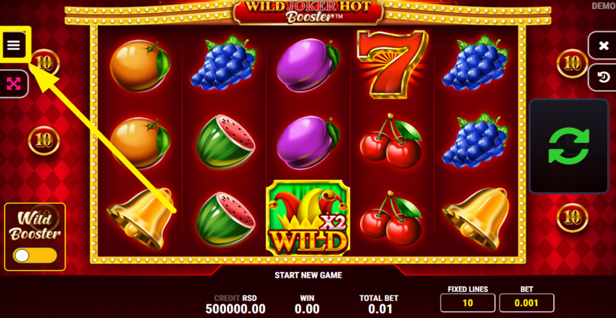 Wild Joker Hot Booster Adjust Bet