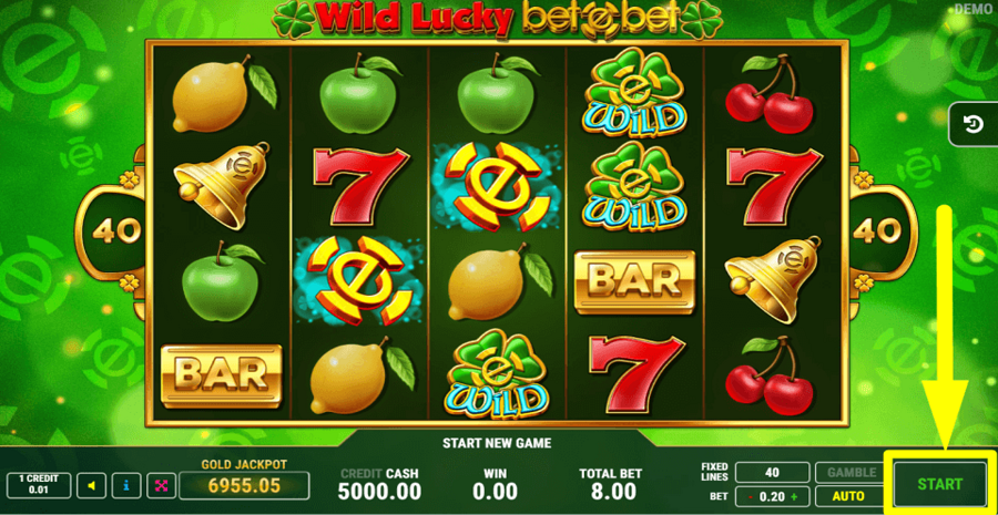 Wild Lucky Betebet Start Button