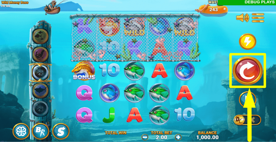 Wild Money Bass Spin Button