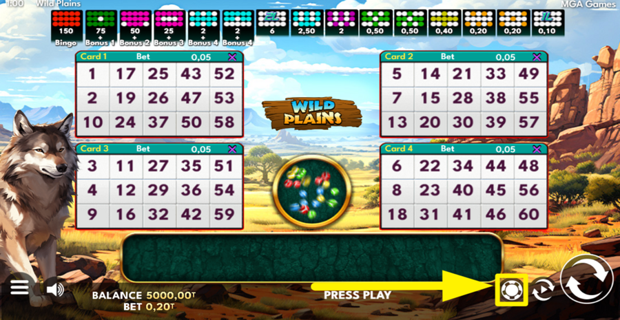 Wild Plains Adjust Bet