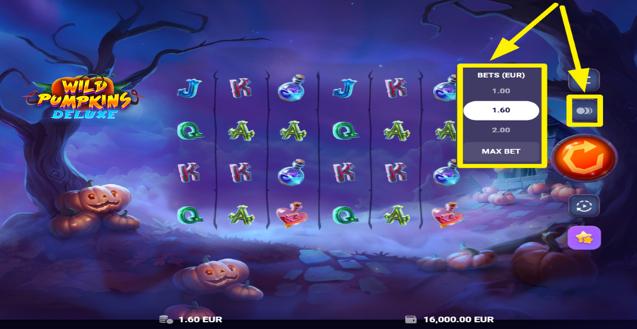 Wild Pumpkins Deluxe Adjust Bet