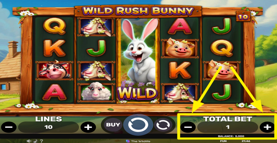 Wild Rush Bunny Adjust Total Bet
