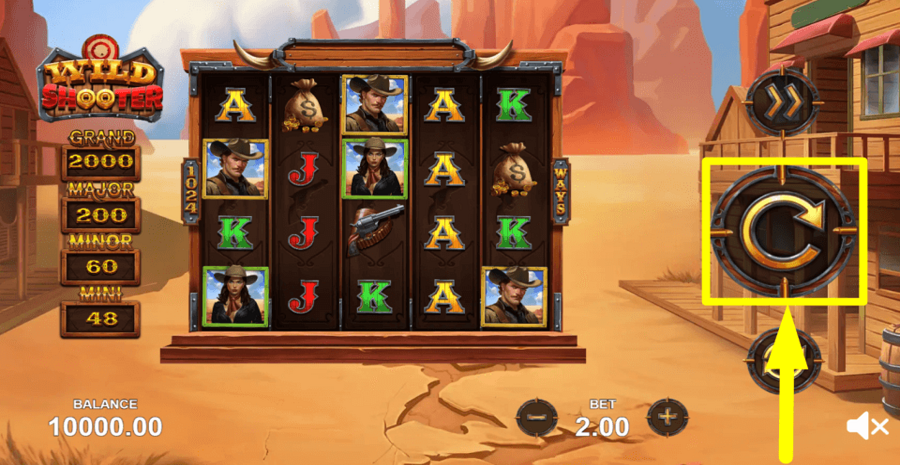 Wild Shooter Spin Button