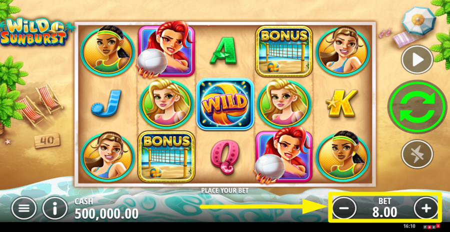 Wild Sunburst Adjust Bet