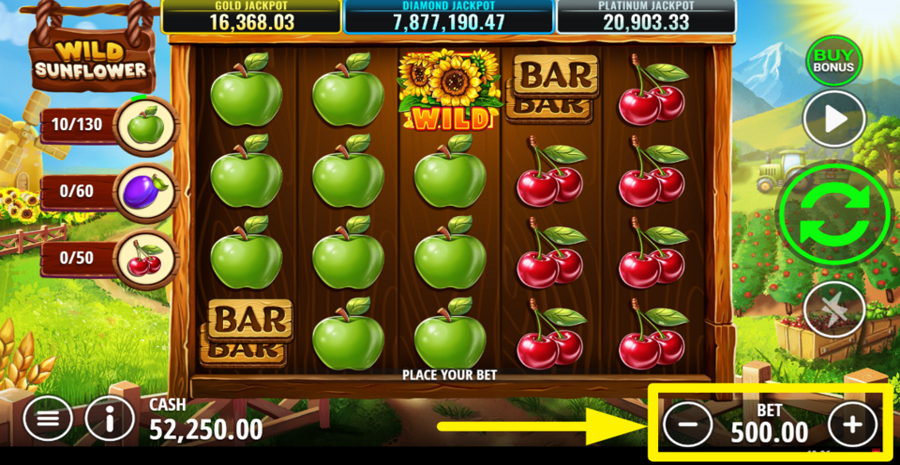 Wild Sunflower Adjust Bet