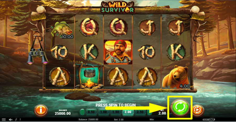 Wild Survivor Spin Button