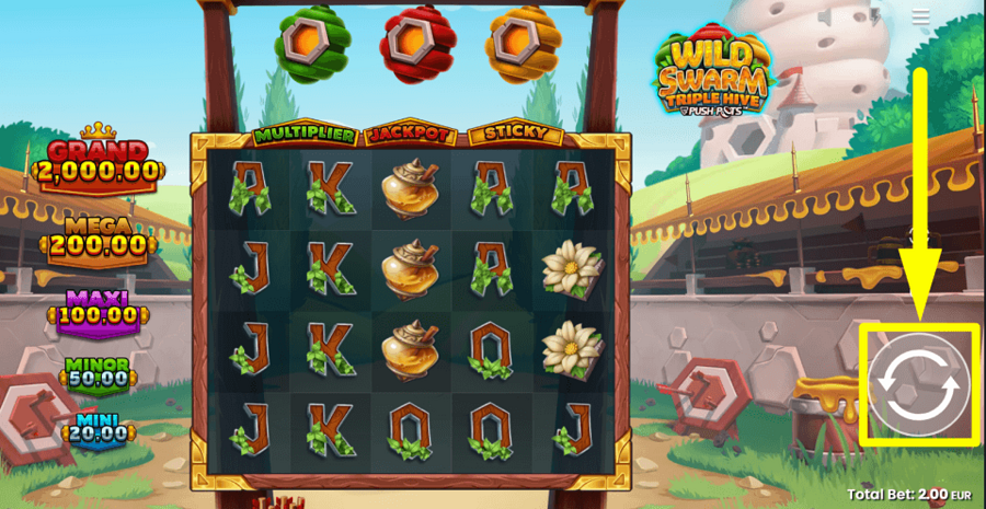 Wild Swarm Triple Hive Spin Button